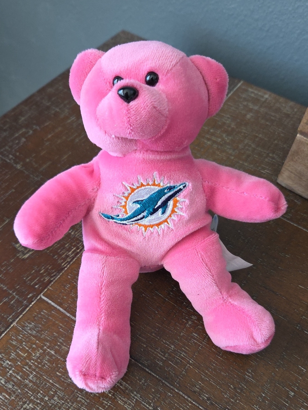 NFL Miami Dolphins Teddy Bear, 8", Pink, Like New